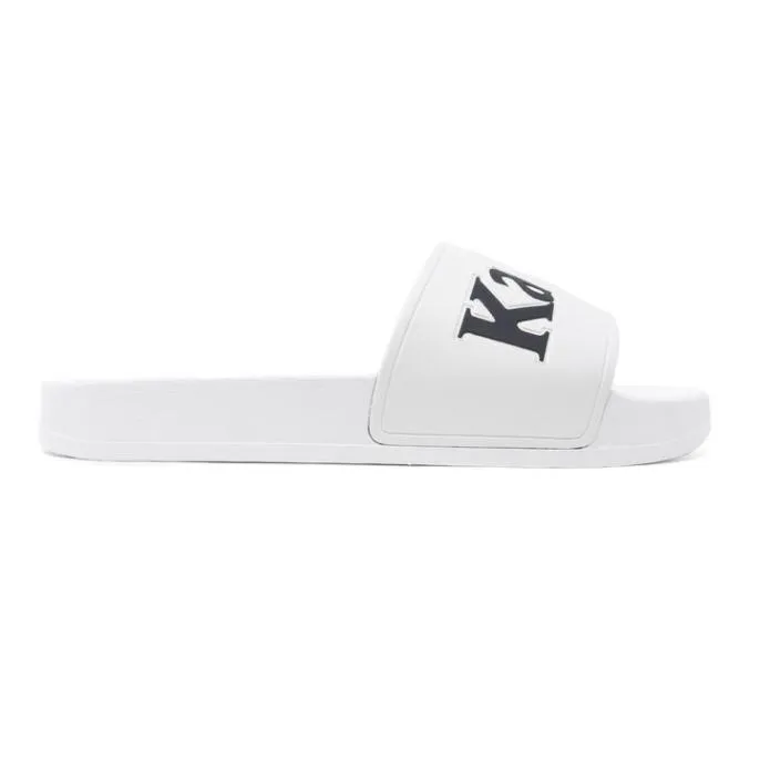 222 Banda Adam 9 Slides 8211 White Black Grey White Black Grey Footwear Kappa Slides