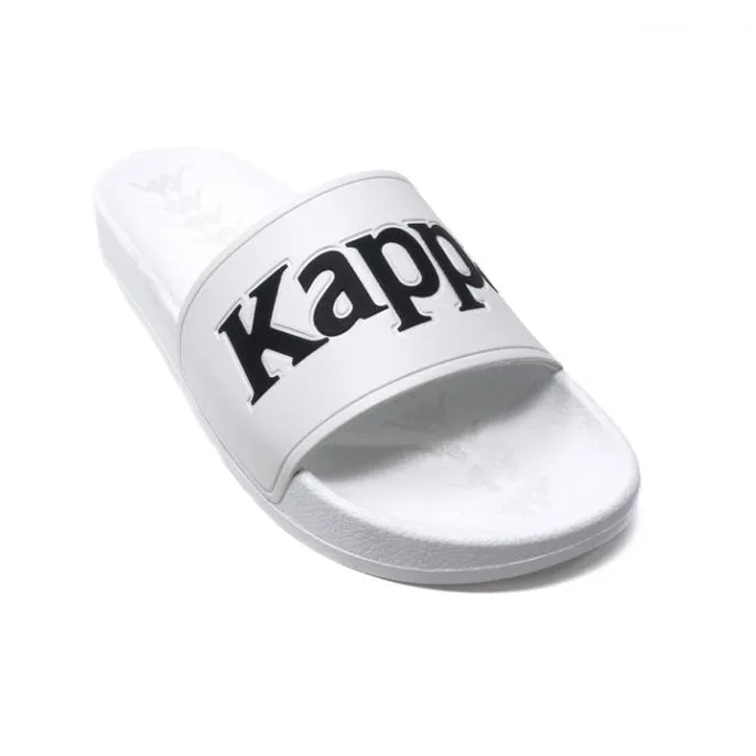 222 Banda Adam 9 Slides 8211 White Black Grey White Black Grey Footwear Kappa Slides