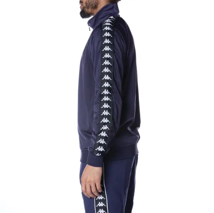 222 Banda Anniston Track Jacket 8211 Navy Black Navy Black Men Kappa Tracksuits