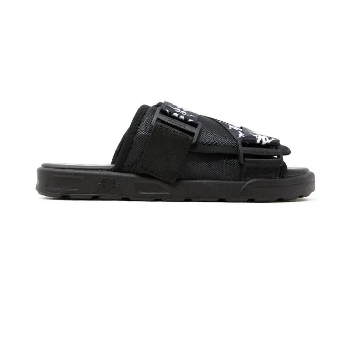 222 Banda Mitel 1 Sandals 8211 Black White Black Black White Black Footwear Kappa Sandals