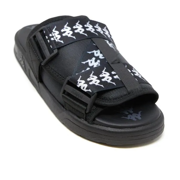 222 Banda Mitel 1 Sandals 8211 Black White Black Black White Black Footwear Kappa Sandals