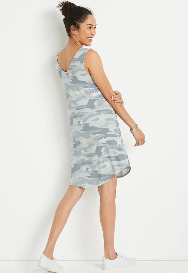 247 Green Star Camo Shift Dress Women Maurices Dresses and Jumpsuits