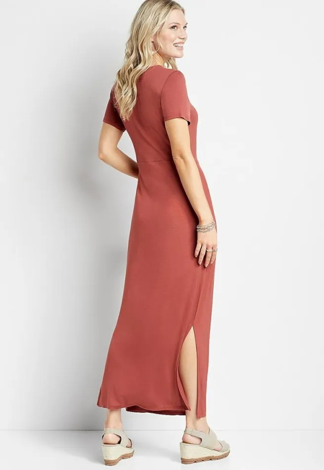 247 Pink Knot Front Maxi Dress Women Maurices Dresses and Jumpsuits