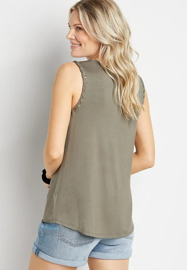 247 Solid Braided Arm Tank Top Women Maurices Tops