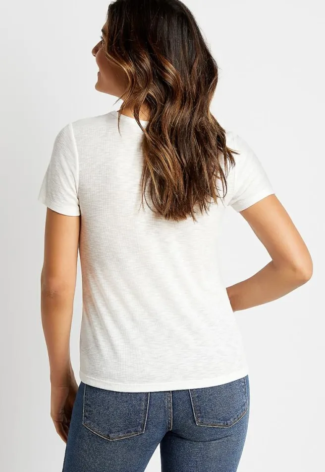247 Solid Rib Knit Tuck In Tee Women Maurices Tops