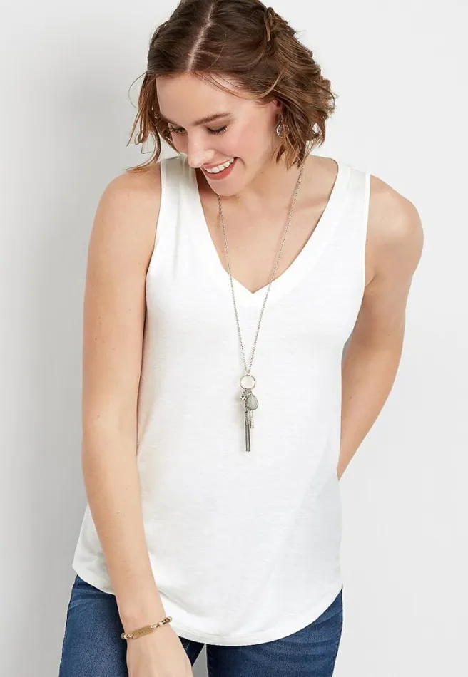 247 Solid VNeck Tank Women Maurices Tops