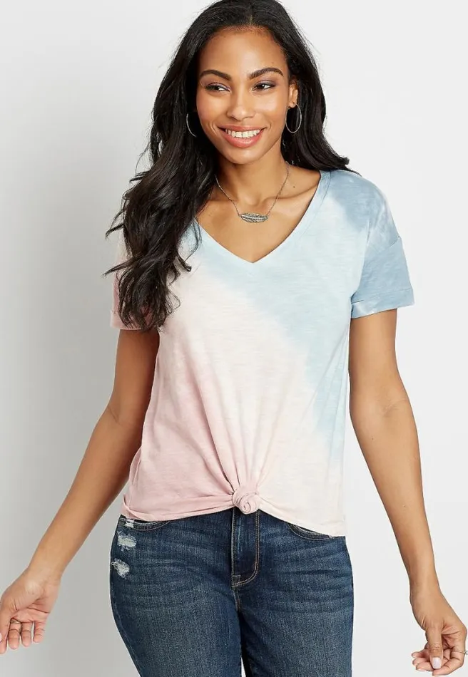 247 Tie Dye Drop Shoulder Classic Tee Women Maurices Tops