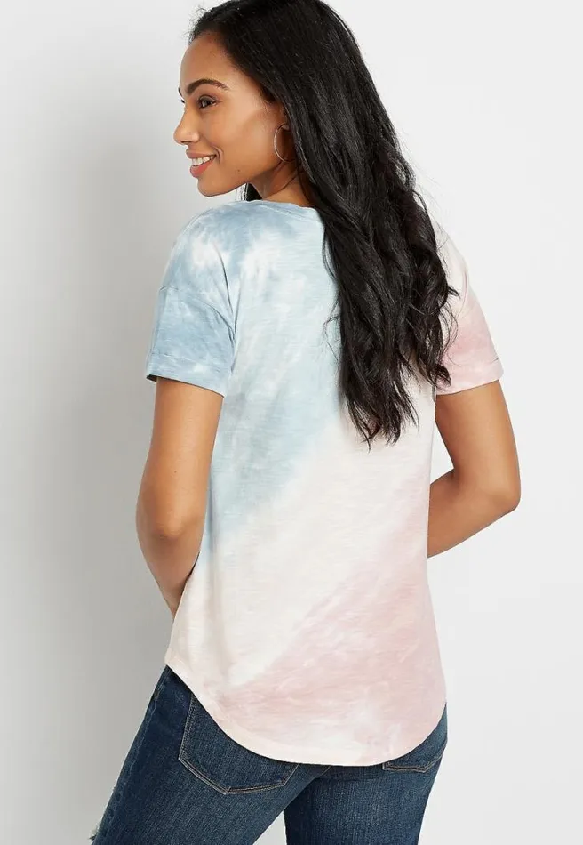 247 Tie Dye Drop Shoulder Classic Tee Women Maurices Tops