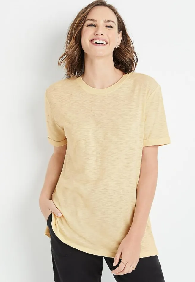 247 Yellow Oversized Boyfriend Tee Women Maurices Tops