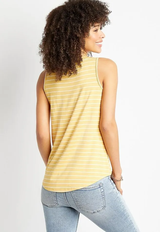 247 Yellow Striped Classic Tank Top Women Maurices Tops