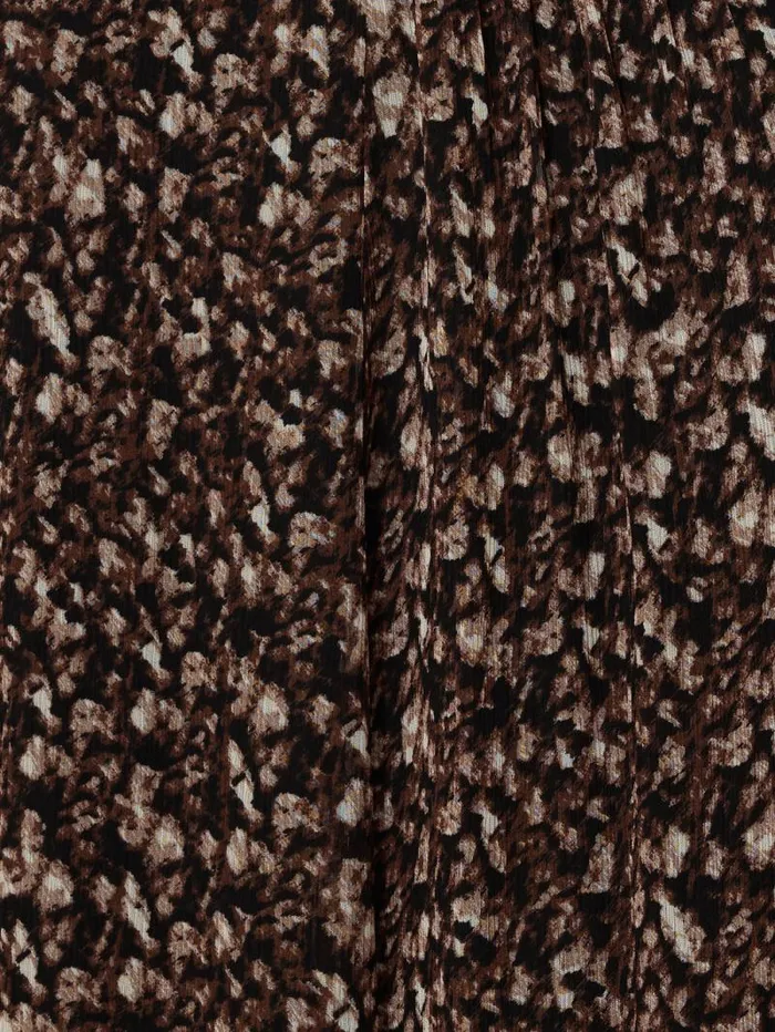 Abstract Leopard Midi Skirt Brown Women Jigsaw Skirts