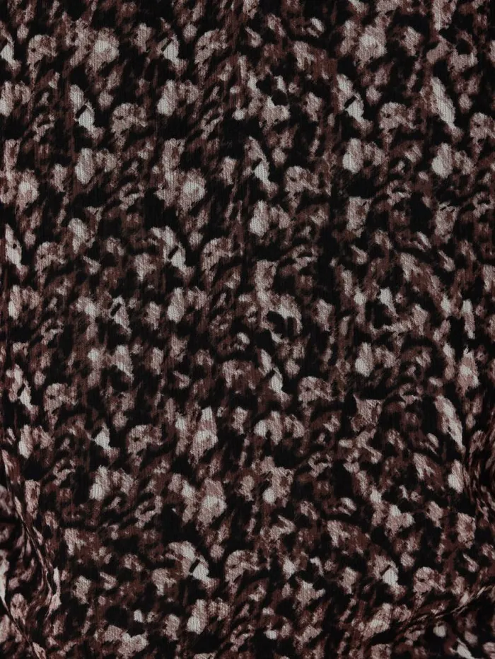 Abstract Leopard Top Brown Women Jigsaw Shirts and Tops