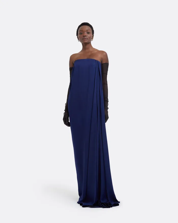 Accessories Ari Black Pintucked Tulle Gloves Black Safiyaa Women
