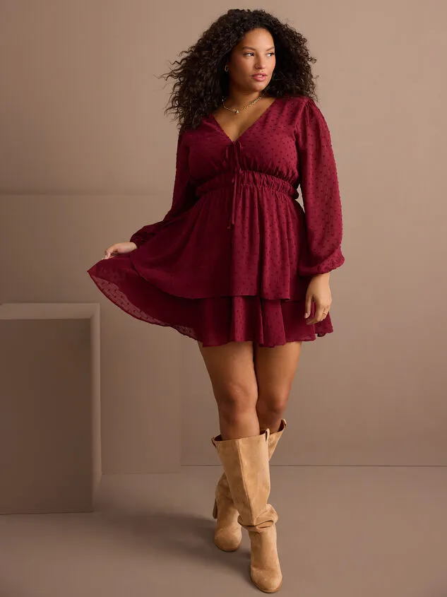 Adelyn Clipdot Mini Dress Burgundy Women Altar039d State Dresses