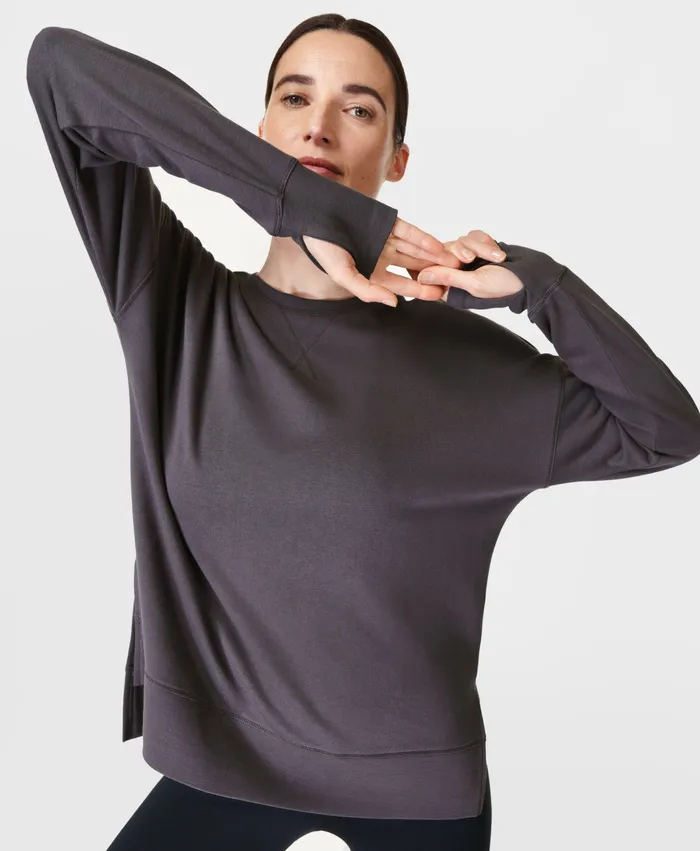 After Class Longline Sweatshirt Urban Grey Women Jumpers Hoodies Sweaty Betty