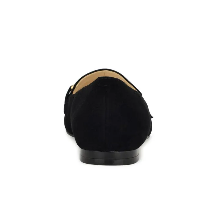 Ahara Chain Flats Black Suede Women Nine West Flats Ahara Chain Flats Black Suede Women Nine West Flats
