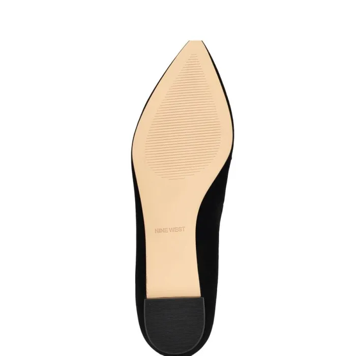 Ahara Chain Flats Black Suede Women Nine West Flats Ahara Chain Flats Black Suede Women Nine West Flats