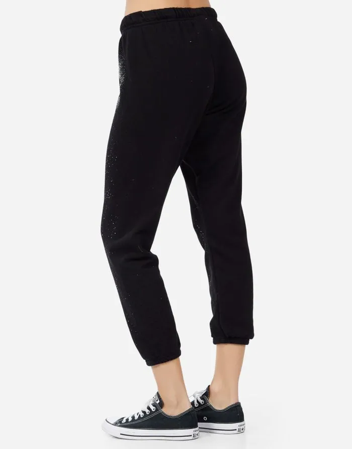 Alana Splatter Kiss Black Women Lauren Moshi Crop Sweatpants