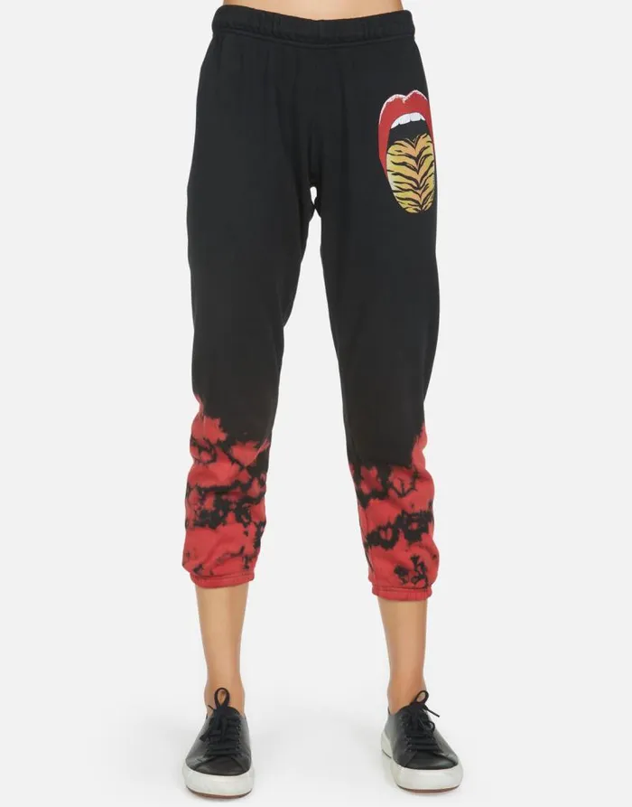 Alana Tiger Tongue Black Women Lauren Moshi Crop Sweatpants