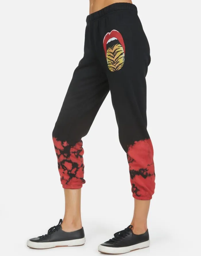Alana Tiger Tongue Black Women Lauren Moshi Crop Sweatpants