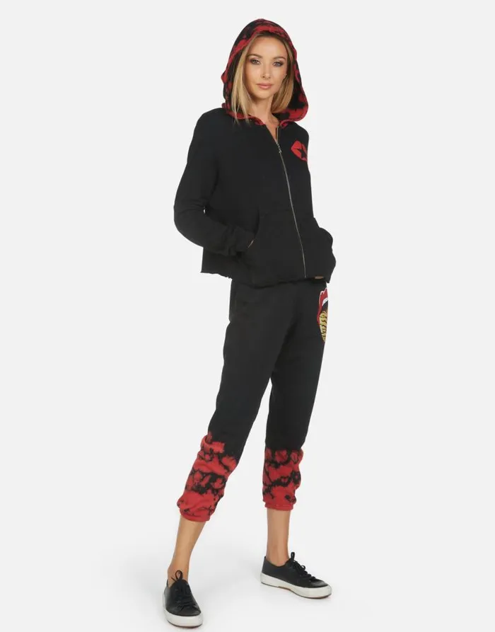 Alana Tiger Tongue Black Women Lauren Moshi Crop Sweatpants