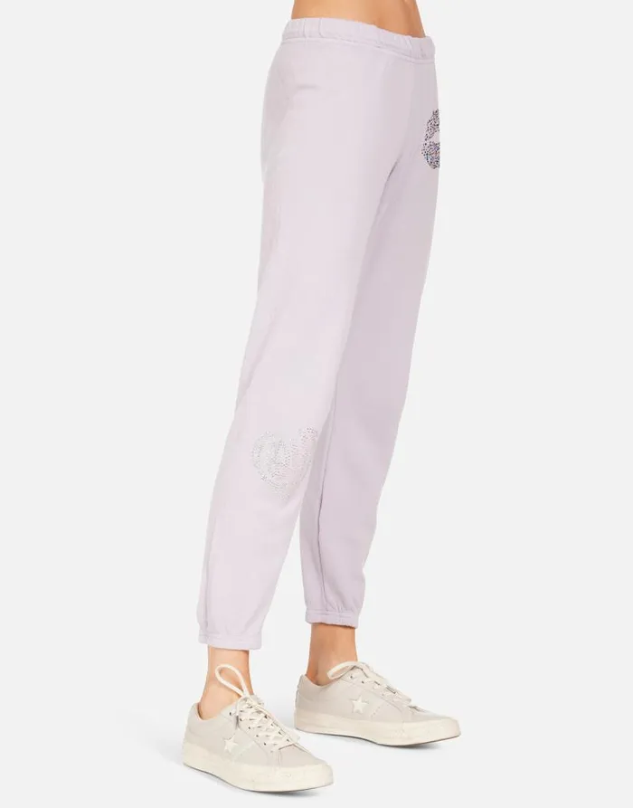 Alana X Crystal Sprinkle Lip Lavender Women Lauren Moshi Crop Sweatpants