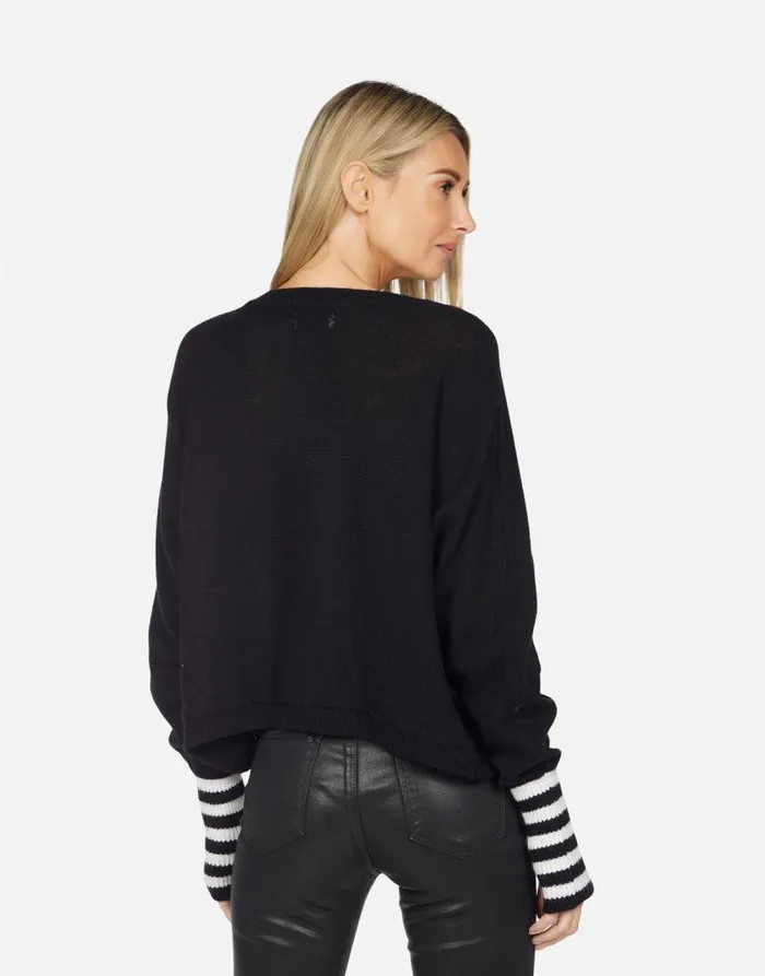 Alda Zebra Lip Blackcreme Women Lauren Moshi Sweaters and Knits