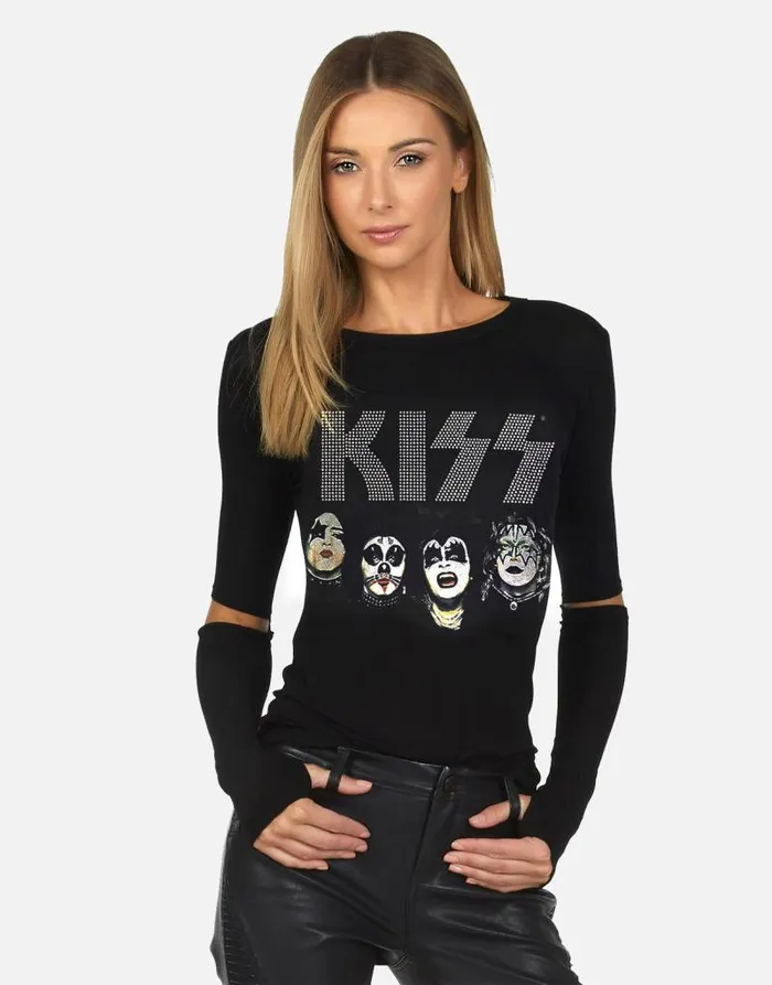 Amora X Kiss Black Women Lauren Moshi Long Sleeve