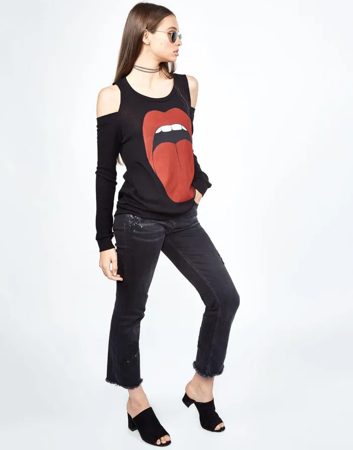Analise Red Tongue Black Women Lauren Moshi Long Sleeve