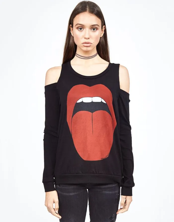Analise Red Tongue Black Women Lauren Moshi Long Sleeve