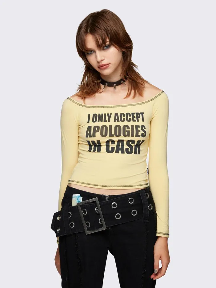 Apologie OffShoulder Graphic Top Women Minga London Tops and TShirts