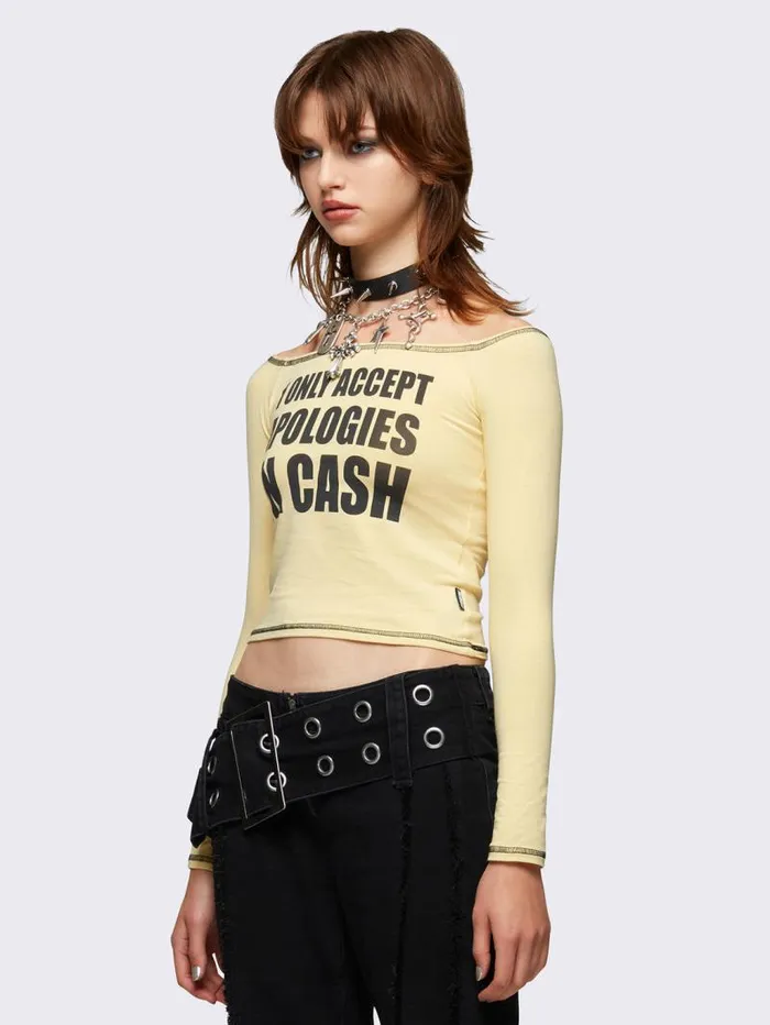 Apologie OffShoulder Graphic Top Women Minga London Tops and TShirts Apologie OffShoulder Graphic Top Women Minga London Tops and TShirts