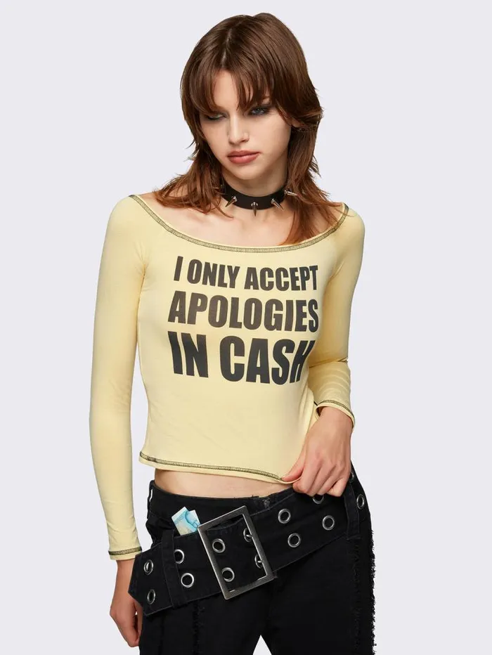 Apologie OffShoulder Graphic Top Women Minga London Tops and TShirts Apologie OffShoulder Graphic Top Women Minga London Tops and TShirts
