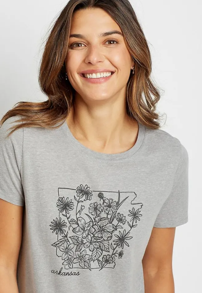 Arkansas State Flower Graphic Tee Women Maurices Tops