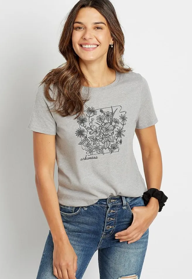 Arkansas State Flower Graphic Tee Women Maurices Tops