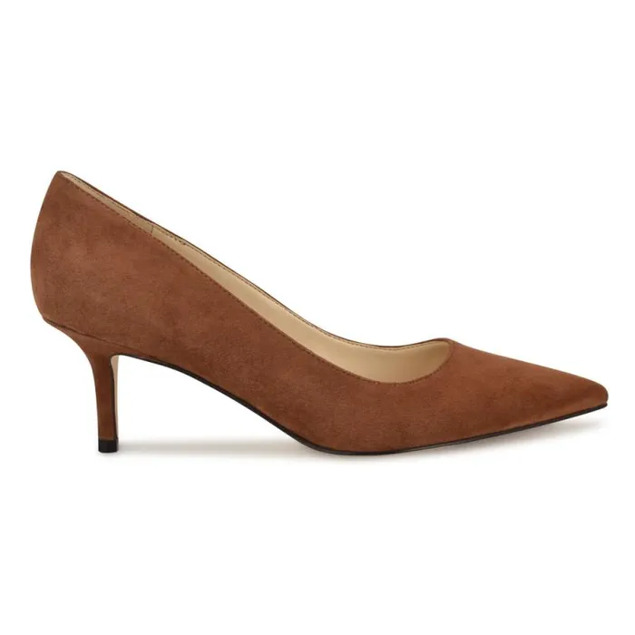 Arlene Pointy Toe Pumps Dark Natural Suede Women Nine West Heels
