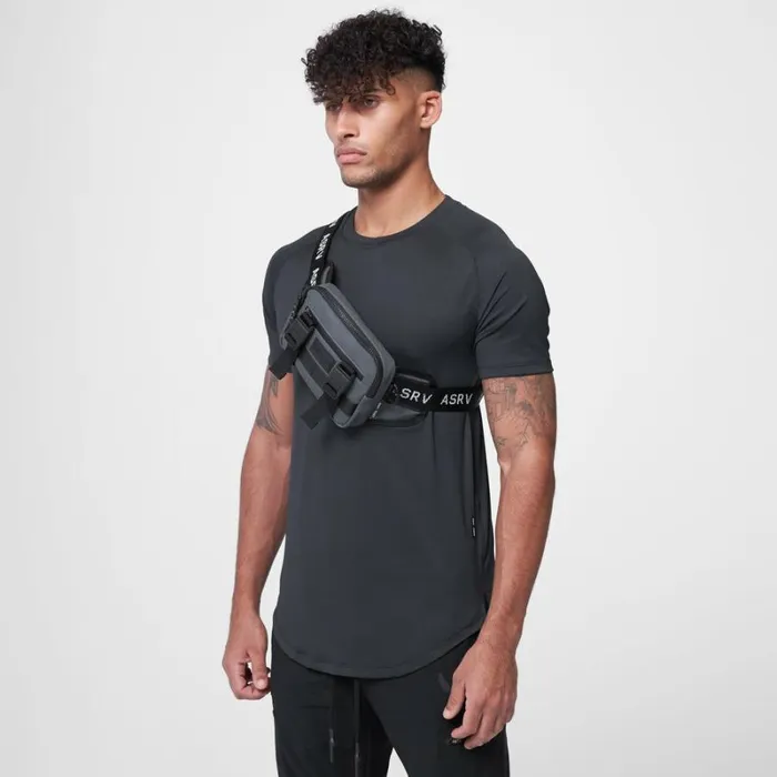 ASRV Bags Men Small Crossbody Bag Grey Reflective