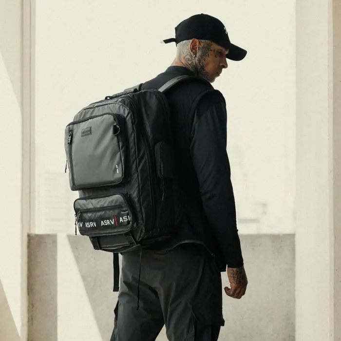 ASRV Bags Men Waterproof Large Travel Backpack Black