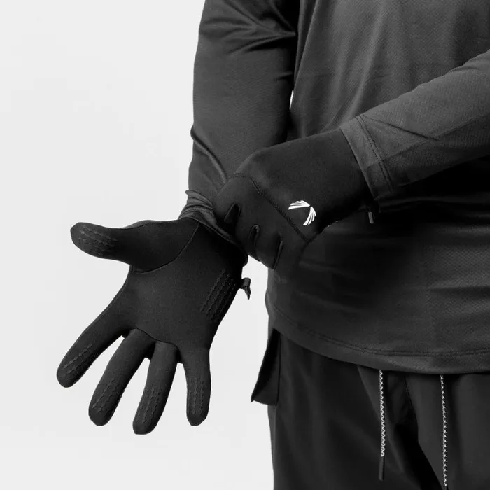 ASRV Gloves and Sleeves Men Aeroheat Lightweight Gloves Blackwhite