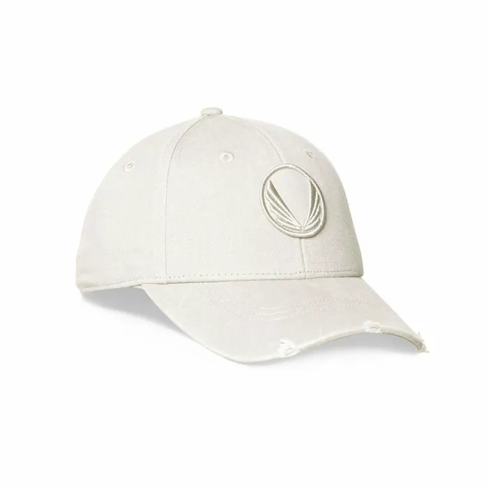 ASRV Hats and Headwear Men Distressed Patch Logo Hat Ivory Creamcream 034wings034