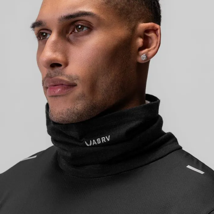ASRV Hats and Headwear Men Merino Wool Gaiter Black