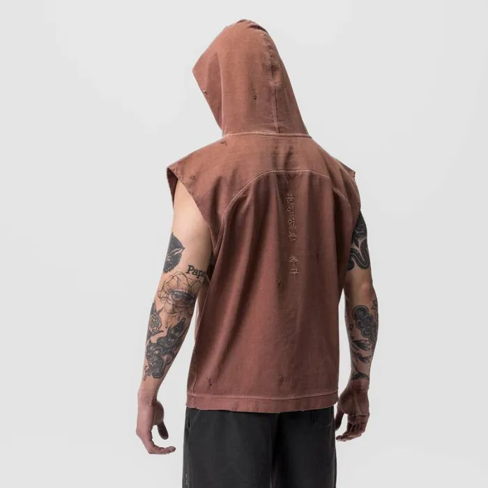 ASRV Hoodies and Sweatshirts Men Tech Essential Cutoff Hoodie Faded Brick