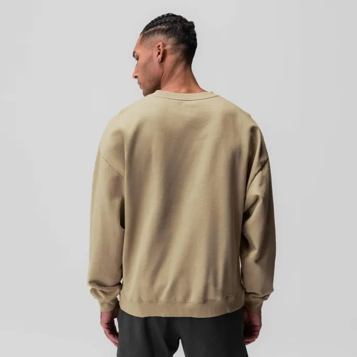 ASRV Hoodies and Sweatshirts Men Tech Essential Distressed Crewneck Khaki
