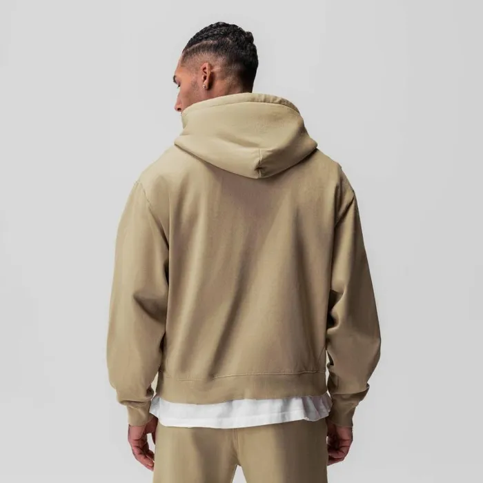 ASRV Hoodies and Sweatshirts Men Tech Essential Distressed Full Zip Hoodie Khaki ASRV Hoodies and Sweatshirts Men Tech Essential Distressed Full Zip Hoodie Khaki