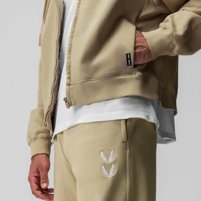 ASRV Hoodies and Sweatshirts Men Tech Essential Distressed Full Zip Hoodie Khaki ASRV Hoodies and Sweatshirts Men Tech Essential Distressed Full Zip Hoodie Khaki