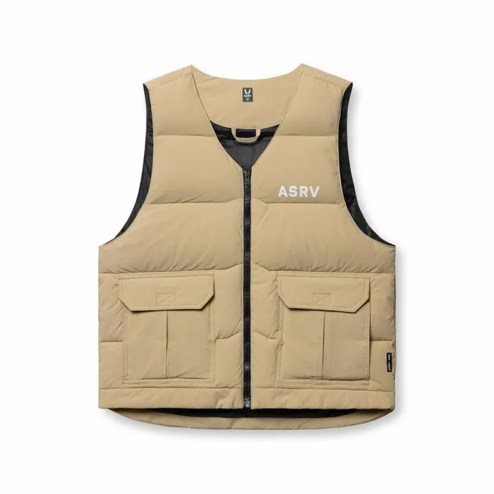ASRV Jackets and Outerwear Men Ripstop Insulated Puffer Gilet Khaki
