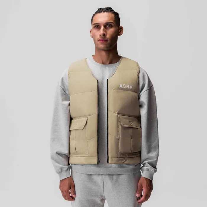 ASRV Jackets and Outerwear Men Ripstop Insulated Puffer Gilet Khaki