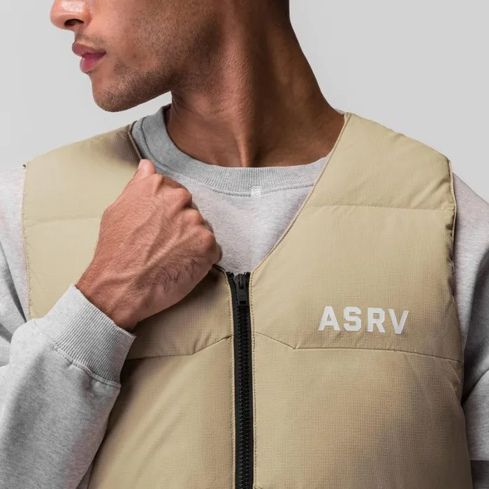 ASRV Jackets and Outerwear Men Ripstop Insulated Puffer Gilet Khaki