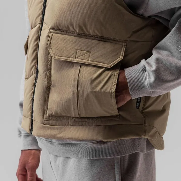 ASRV Jackets and Outerwear Men Ripstop Insulated Puffer Gilet Khaki