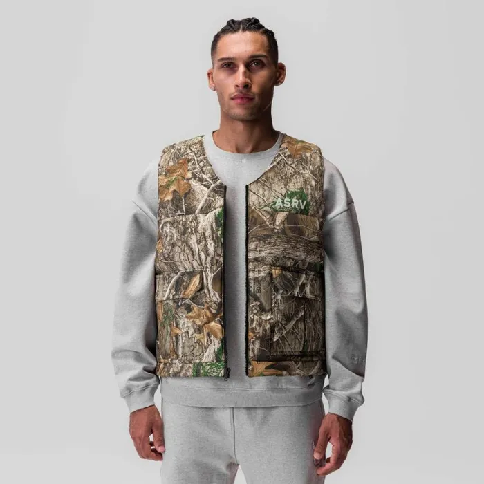 ASRV Jackets and Outerwear Men Ripstop Insulated Puffer Gilet Realtree Camo